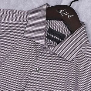Calvin Klein Shirt Mens 15.5 32/33 Burgundy Slim Fit Infinite Non Iron Check